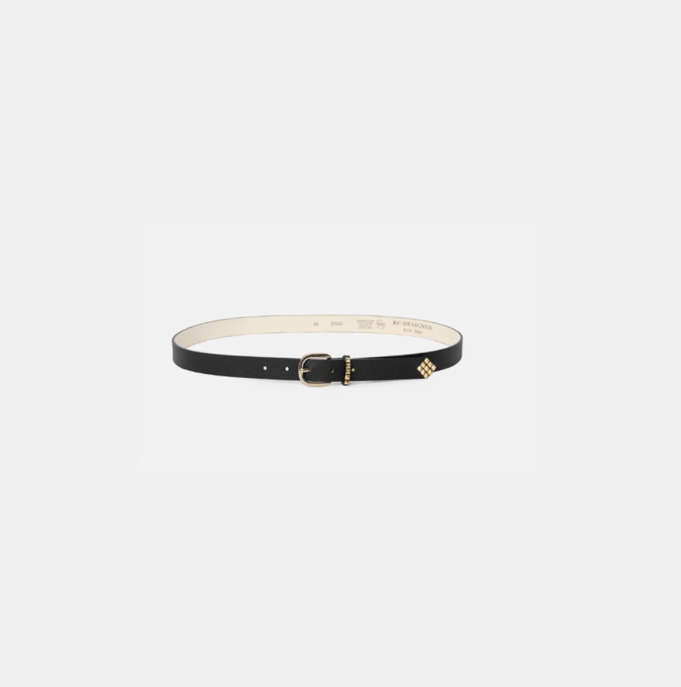 Belt with buckle - Round buckle 100% Leather - Black - Depeche 