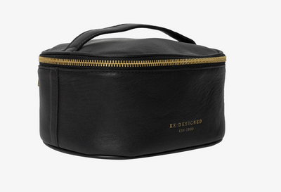 Re:Designed - Cosmetics bag - Black Helga small - 100% Leather