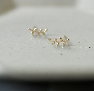 Andcopenhagen - Leaf Hoops Earrings - Gold