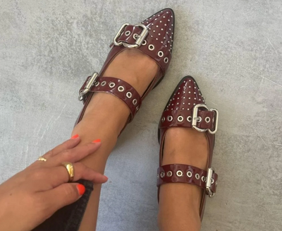 Copenhagenshoes - Ballerina - Future vibes - Patent burgundy