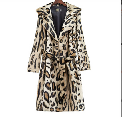 Sassy Copenhagen - Fur Trench Coat - Leopard - Brooke