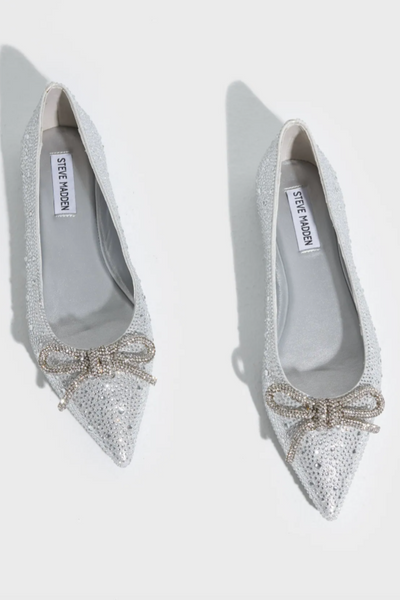 Steve Madden - Ballerina - Sølv w. rhinestones - Elina