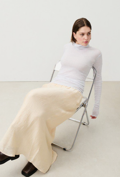 American Vintage - Højhalset Langærmet t-shirt - Heather grey - Massachuetts