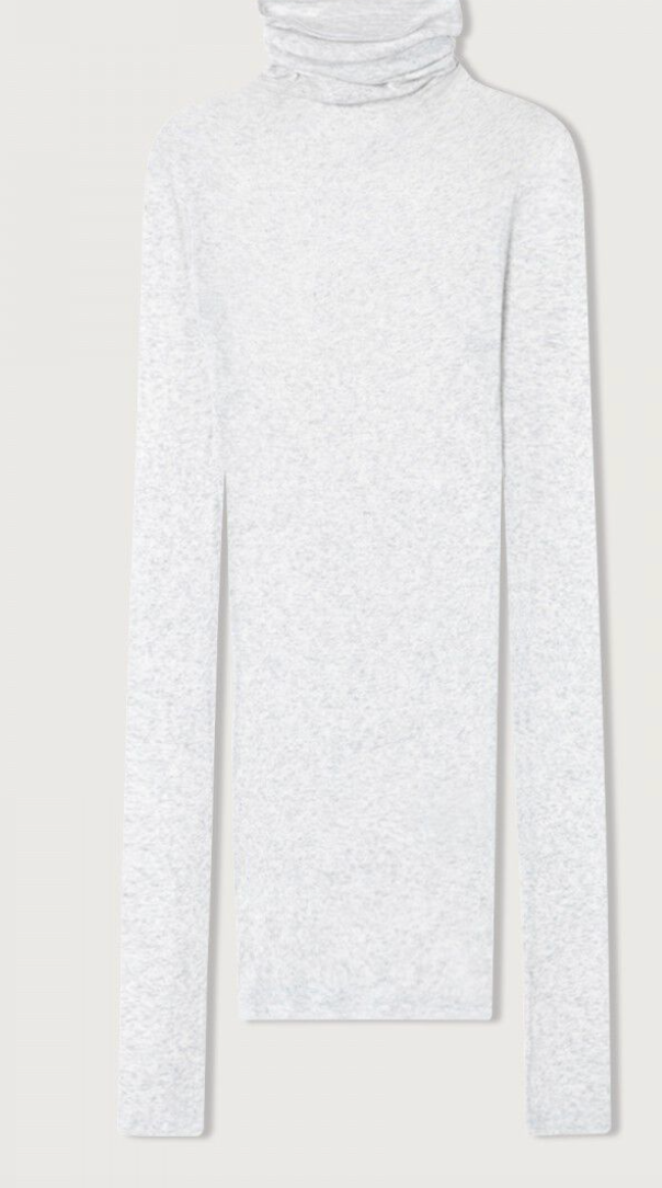 American Vintage - Højhalset Langærmet t-shirt - Heather grey - Massachuetts