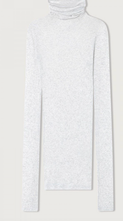 American Vintage - Højhalset Langærmet t-shirt - Heather grey - Massachuetts