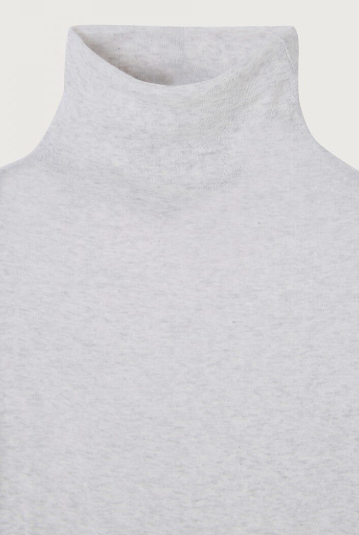 American Vintage - Højhalset Langærmet t-shirt - Heather grey - Massachuetts