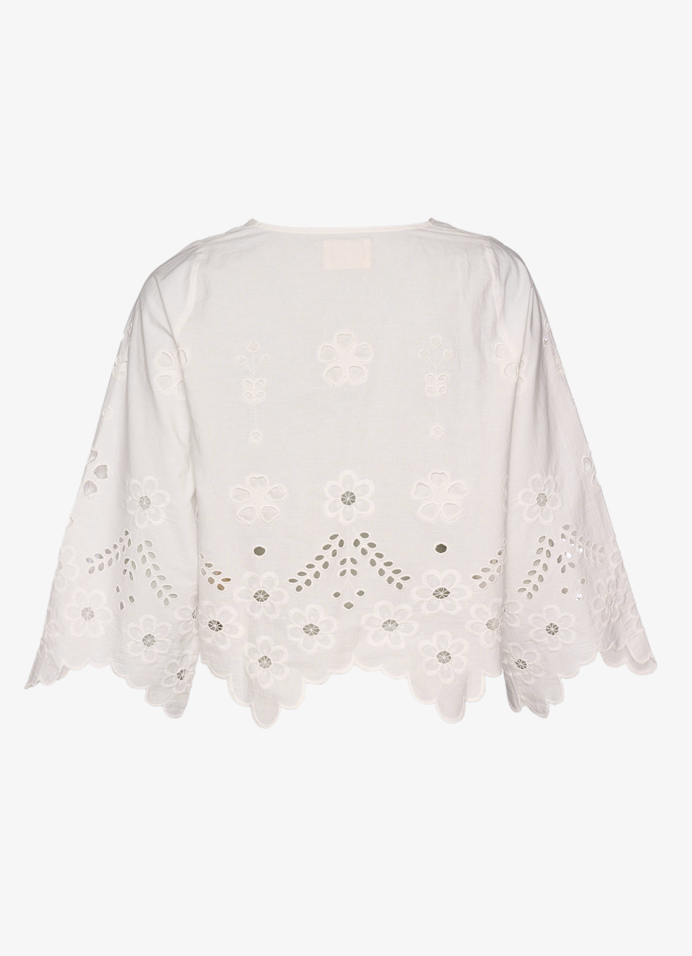 Sissel Edelbo - Skjorte - Hvid broderi anglaise - Trine sss