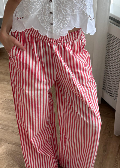 Sissel Edelbo - Bukser - Red/white - Hilde sss