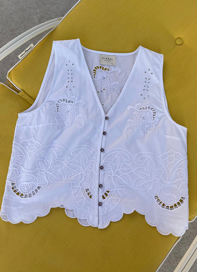 Sissel Edelbo - Top - Hvid broderi anglaise - Celestine sss