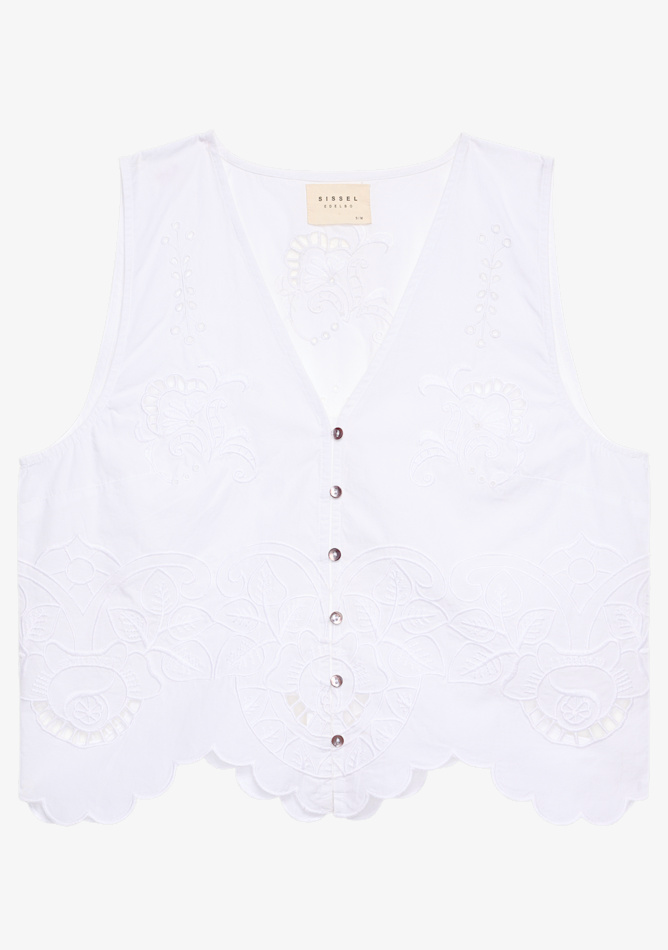Sissel Edelbo - Top - Hvid broderi anglaise - Celestine sss