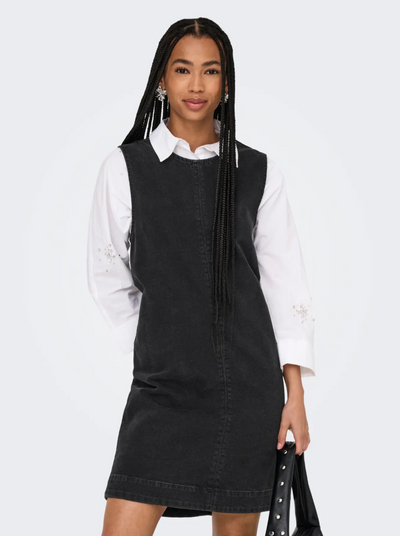 Only - Kjole - Washed black denim - Dorsi