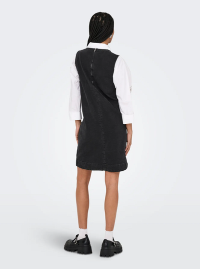 Only - Kjole - Washed black denim - Dorsi