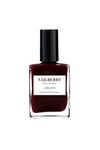 Flaske med Nailberry neglelak i dyb sort rød, mærke "L’Oxygéné" og "Oxygenated Nail Lacquer".