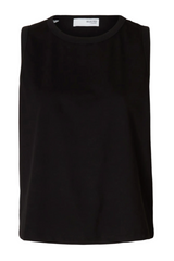 Selected Femme - Tank top - Sort - Boxy