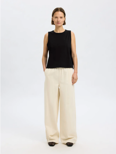 Selected Femme - Tank top - Sort - Boxy