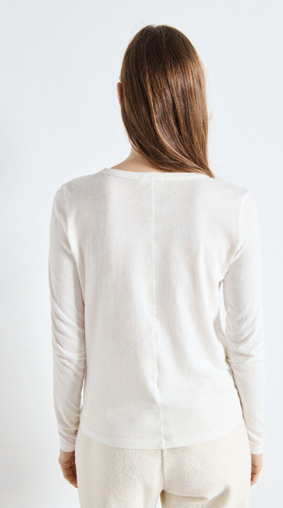 American Vintage - Langærmet t-shirt - Blanc White - Gamipy