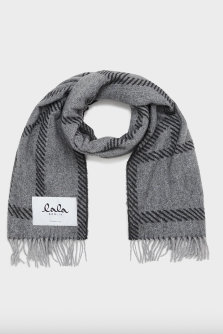 Lala Berlin - Halstørklæde - Wool - Light grey/black - Svea