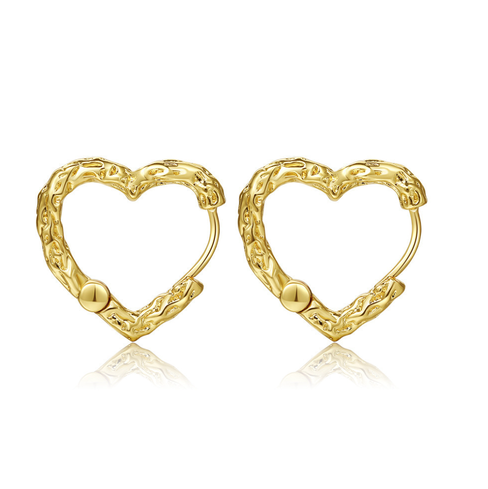Andcopenhagen - Øreringe - 18 karat forgyldt 925 sterlingsølv - Heart Hoops