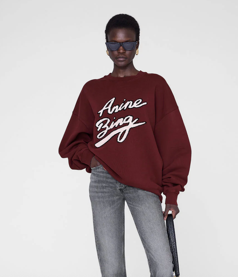 Anine Bing - Sweatshirt - Burgundy - Miles Chenille