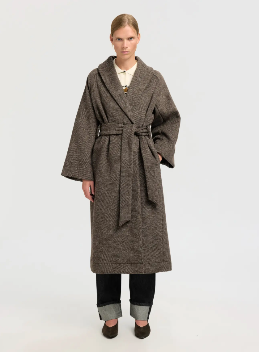 Selected Femme - Trenchcoat - Birch Stripes Wool - Ida