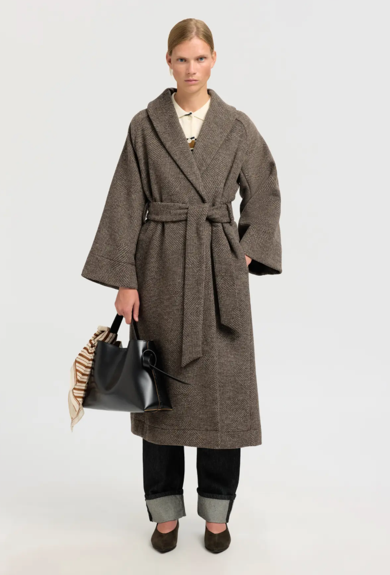 Selected Femme - Trenchcoat - Birch Stripes Wool - Ida