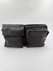 Gucci - Sort - GG canvas bæltetaske -  Secondhand
