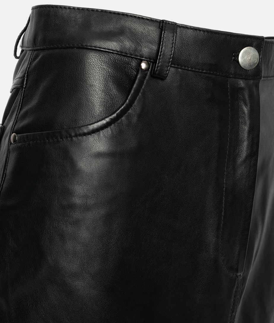 Re:Designed - Leather skirt - Black - Hollis long