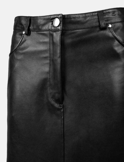 Re:Designed - Leather skirt - Black - Hollis long