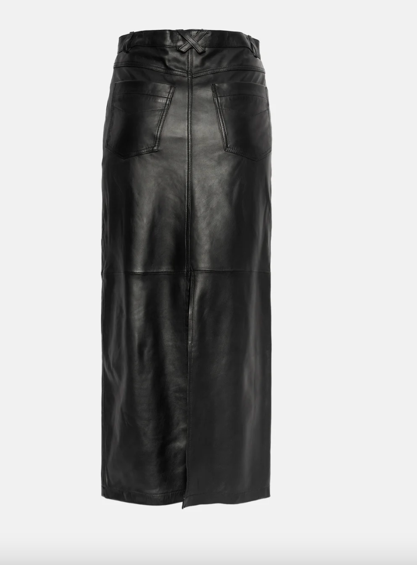 Re:Designed - Leather skirt - Black - Hollis long