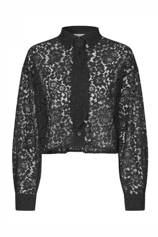 MbyM - Lace shirt - Black - Emelie tie-M