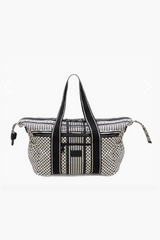 LALA BERLIN - Bag - Big bag muriel 2.0 - Canvas heritage stripe black