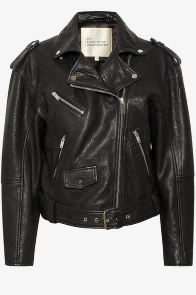 My Essential Wardrobe GiloMW Leather Jacket Black