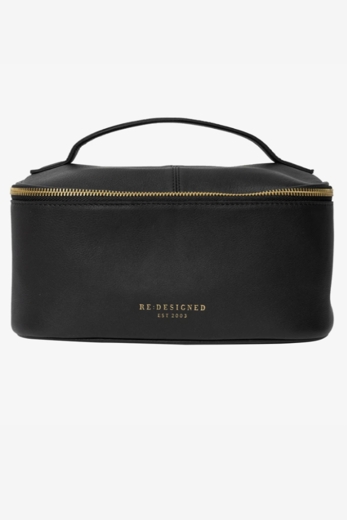 Re:Designed - Kosmetik taske - Sort Helga Big - 100% Læder