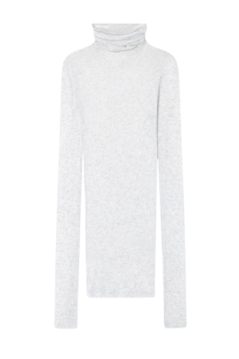 American Vintage - Højhalset Langærmet t-shirt - Heather grey - Massachuetts