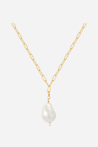 Andcopenhagen - Necklace - 18 carat gold plated brass - Baroque pearl