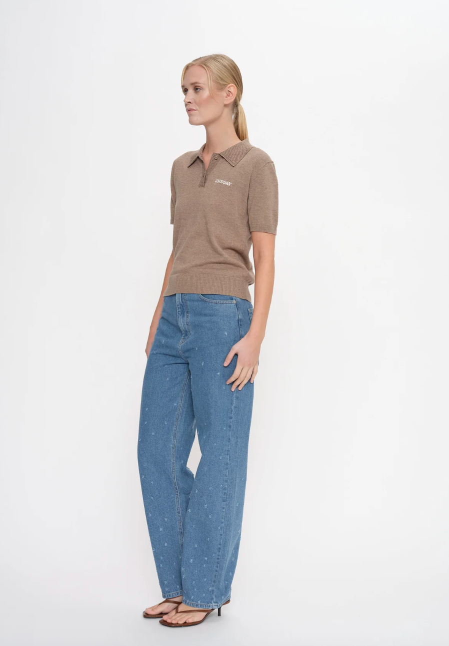 2NDDAY - Polo t-shirt - Timber Wolf - Jean