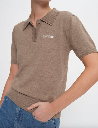 2NDDAY - Polo t-shirt - Timber Wolf - Jean