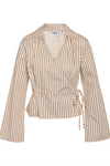 Noisy May - Shirt - Birch W. Brown stripes - Mette (PREORDER)