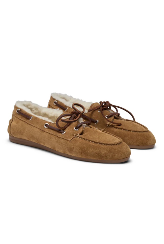 Pavement - Ballerina Loafers - Brown Suede - Navy