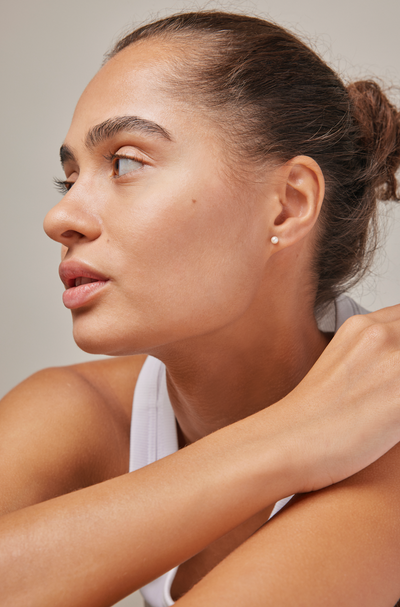 Enamel - Øreringe Stud - Perle/Guld - Coco