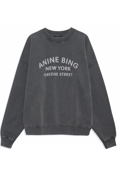 Anine Bing - Sweatshirt - Washed Black - Miles NY - Stilkompagniet.dk