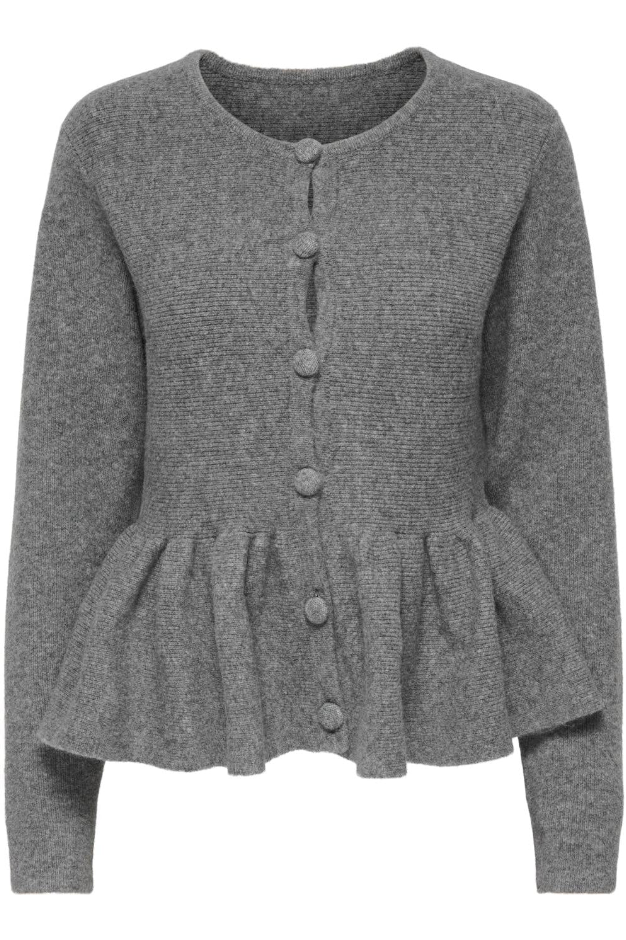 Only - Cardigan - Gray - Pirouette Ls Peplum