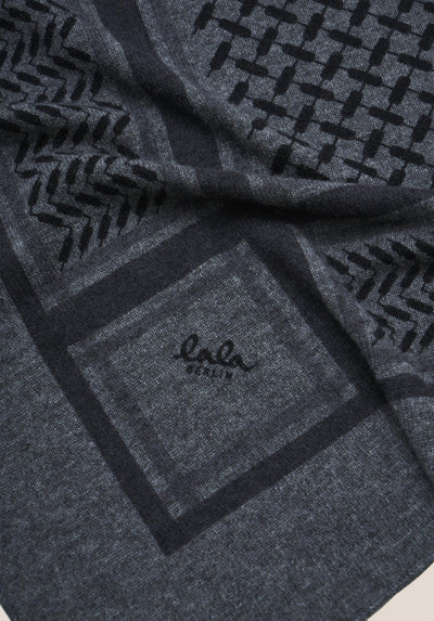 LALA BERLIN - Cashmere scarf - Trinity classic M - City middlegrey melange grey
