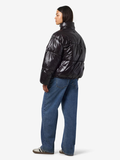 Noisy May - Puffer jakke - Aubergine Black - Allie Shiny