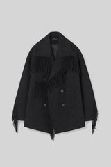 IRO - Uldjakke med frynser - Black - Drifter