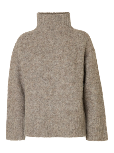 Selected Femme - Strik - Steel Grey - Gabriella High Neck