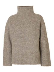 Selected Femme - Strik - Steel Grey - Gabriella High Neck