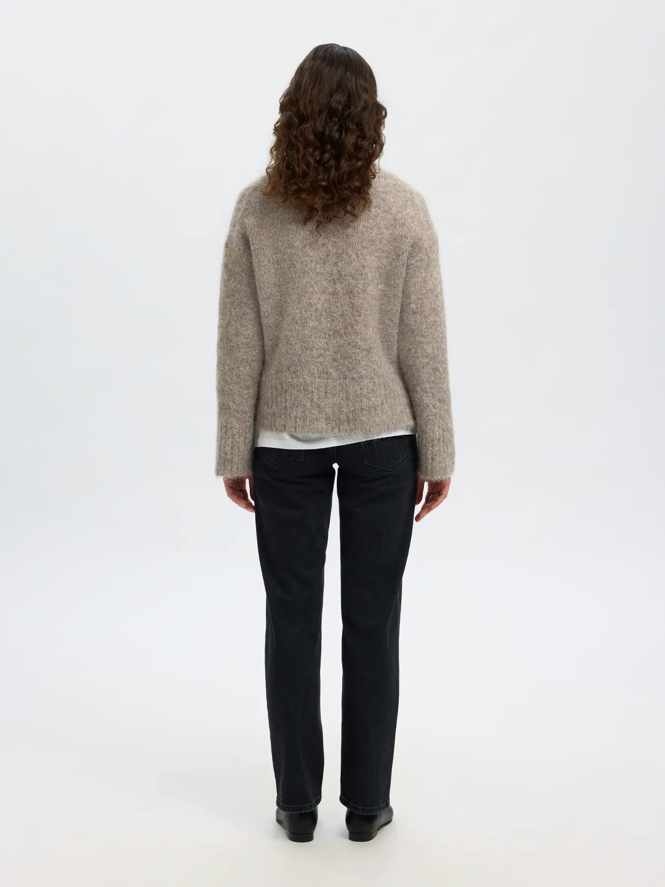 Selected Femme - Strik - Steel Grey - Gabriella High Neck