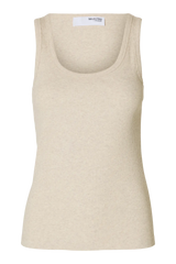Selected Femme - Top - Oatmeal - Anna U-neck