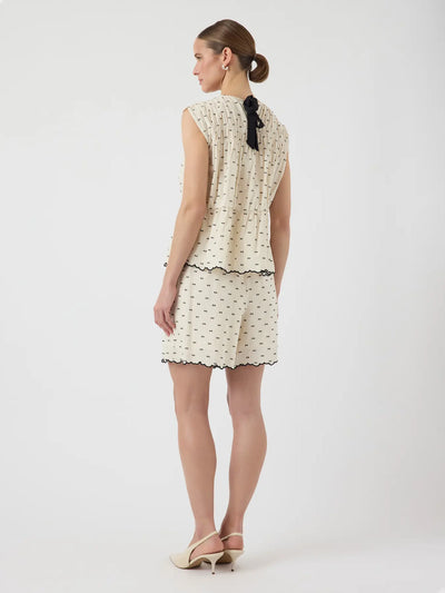 YAS - Shorts - Black dobby dots - Dobby